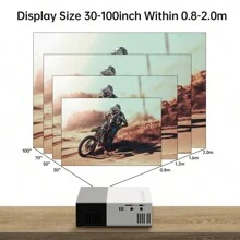Mini Projector, Portable Movie Projector, Small Video Projector, For Smartphone,Laptop,Game Console,PS5, PC,TV Stick,Compatible With HDMl,USB, Audio, AV. - EU C Type Plug(220-240V) - View 3