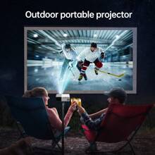Mini Projector, Portable Movie Projector, Small Video Projector, For Smartphone,Laptop,Game Console,PS5, PC,TV Stick,Compatible With HDMl,USB, Audio, AV. - EU C Type Plug(220-240V) - View 4