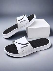 Męski Czarny Biały Plaża Kapcie EVA Codzienny Lato Dom Ultralekki Gruby Dół Wygodna Na wolnym powietrzu Klapki Dla Szkoła wyższa Studenci