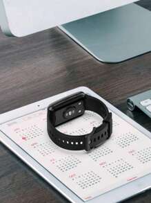 1 pieza Correa de reloj de silicona unisex, compatible con Huawei Watch FIT 2/3/4/4 Pro, correa de reloj inteligente, hebilla de metal, banda de reemplazo para actividad física, accesorio para FIT 2/3/4/4 Pro, correa premium, adecuada para uso formal y de oficina, correa de reemplazo elegante y neutral, regalo de empresa/Navidad/aniversario. - Negro - Ver 6