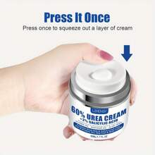 尿素霜 60% 適用於足部和手部,尿素霜適用於乾裂腳跟腳膝蓋肘部,60% 尿素乳液含 2% 水楊酸,荷荷巴油鱷梨油和蘆薈,去角質死皮 - 白色 - 查看 4