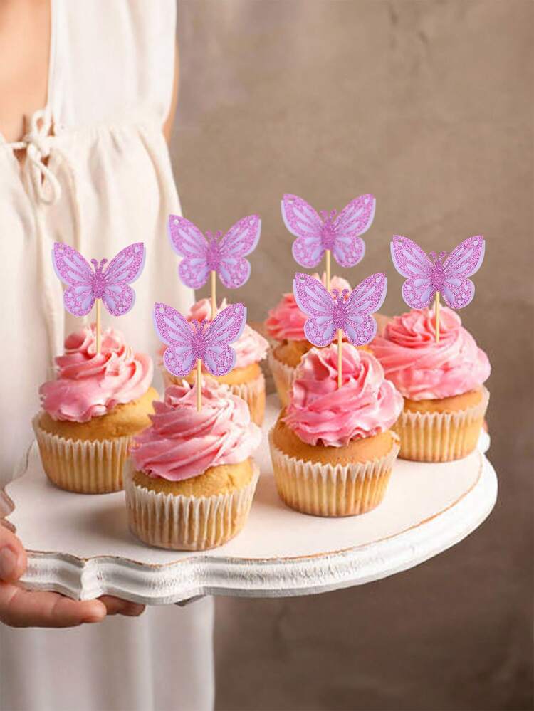 100 Topper Per Cupcake A Forma Di Anello Con Brillantini Argento - Decorazioni Per Torte E Dolci - Per Matrimoni, Addio Al Nubilato E Feste