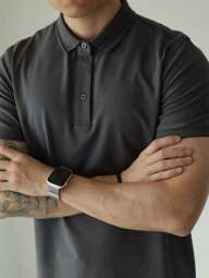 Camisa Polo Básica de Verão com Gola Clássica e Manga Curta Confortável Respirável Slim Premium Algodão Casual Primavera Masculina