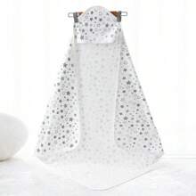 1pc Baby Swaddling Blanket For Newborn, Infant, Receiving, Swaddle Wrap, Stroller, Toddler, Nursery, Crib Bedding, Blanket - Pentagram - View 1