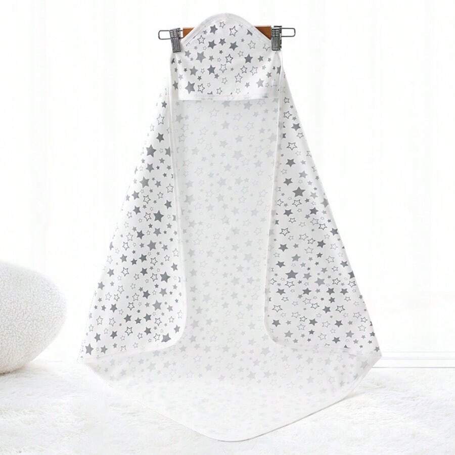 1pc Baby Swaddling Blanket For Newborn, Infant, Receiving, Swaddle Wrap, Stroller, Toddler, Nursery, Crib Bedding, Blanket - Pentagram - View 1