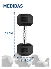 Bluelander Hexagonal Dumbbell, Weight For Home Exercise, Knurled Steel Handle And Rubber Cover. - màu đen - Xem 7