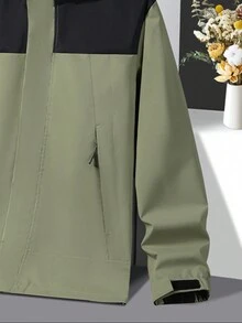 Men's Spring And Autumn Thin Windproof And Waterproof Outdoor Sports Jacket, Breathable Hiking Outerwear Spring Tops - Green - View 5