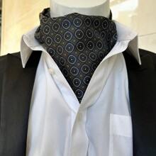 1條男士藍色和酒紅色印花圖案的英式領帶，適用於襯衫和正式場合工作 - 彩色 - 查看 15