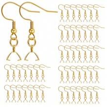 20Pcs Earring Hooks, Ear Wires Fish Hooks With Pendant Clasp, Hypo-Allergenic Jewelry Findings Parts For DIY Jewelry Making Earring Supplies , Golden Diy