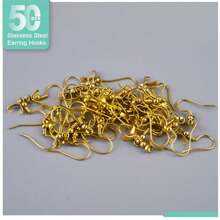 20Pcs Earring Hooks, Ear Wires Fish Hooks With Pendant Clasp, Hypo-Allergenic Jewelry Findings Parts For DIY Jewelry Making Earring Supplies , Golden Diy
