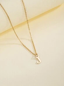 1pc Simplicity And Fashion Women's Alloy 26 English Initial Pendant Necklace - Yellow Gold - View 4