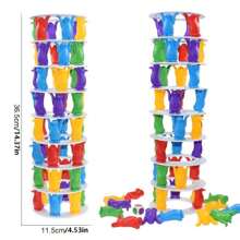1 Caja Juego De Pinguinos Que Colapsa La Torre Para Fiestas, Educación Familiar, Reto De Construcción De Bloques Para Niños - Morado - Ver 2