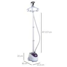 HOMCOM HOMCOM Plancha de Vapor con Depósito de 1.8L y Temperatura Ajustable a 11 Niveles tipo Centro de Planchado Vertical 1950W 21.5x30x150cm