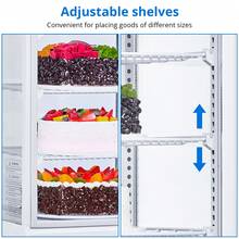 Commercial Refrigerator Display Case, 3.5 Cu.FT Single-Door Countertop Pastry Display Case With Interior LED Lighting, Double-Layered Glass, Countertop/Floor Refrigerator, 110v - White - View 5