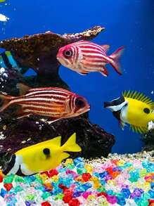 100/200/400入組仿真透明有色丙烯酸冰塊裝飾，適用於魚缸或花瓶，全年使用 - 彩色 - 查看 6