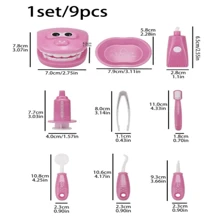 Juguete Del Juego De Rol Del Dentista De La Enfermera De Los Niños, Equipo Del Dentista Para El Juego De Simulación - Rosa - Ver 6