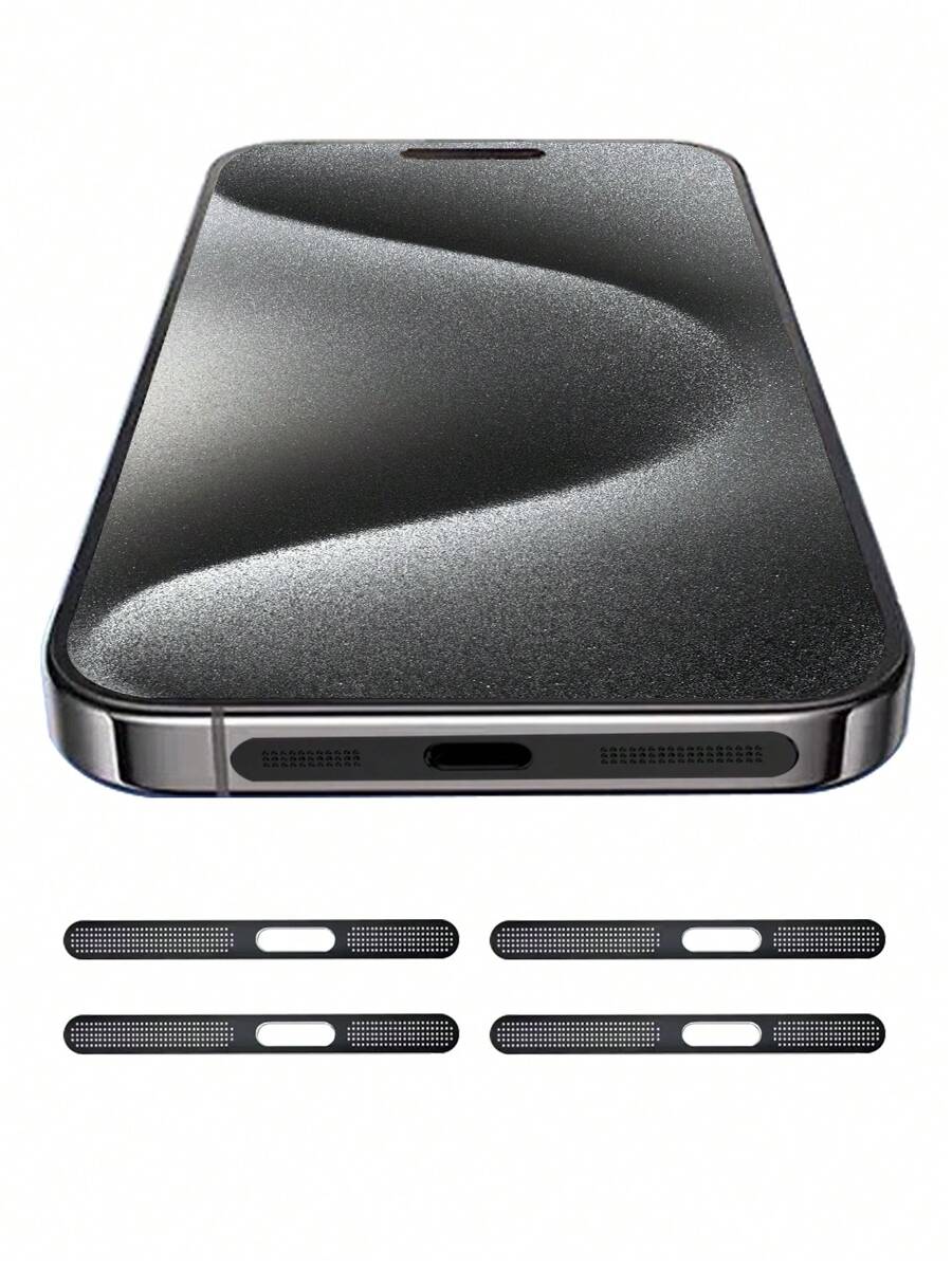 4入組金屬塵塞，適用於蘋果iPhone 12/13/14/15系列耳機孔 - 黑色 - 查看 1