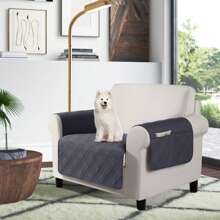 1/2/3 Seat Waterproof Sofa Covers With Non Slip Backing, Cushion Covers Couch Covers With Side Pocket Washable Chair Covers Furniture Protector Recliner Cover For Cats Couch, Dog Bed Black Grey - 黑色 灰色 - 查看 4