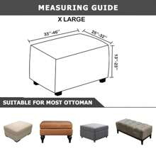 Stretch-Ottomanenbezug, Samt Quadratischer Ottoman Hockerbezug Schonbezug für rechteckigen Hocker - marineblau - Übersicht 7