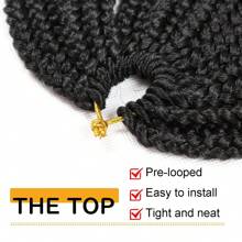 1pc Big Loop Box Braids Crochet Hair 14 Inch Prelooped, Short Three Strand Braid Knotless Crochet Box Braiding Hair Natural Black - Black - View 4