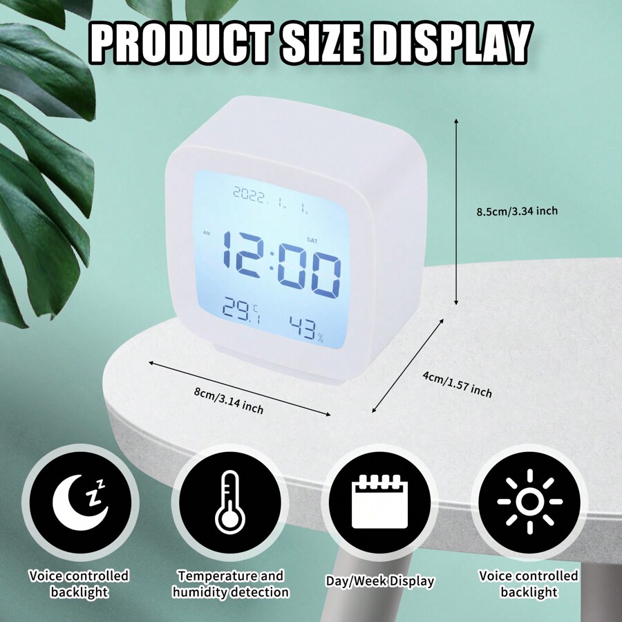 Digital Alarm Clock LED Display With Temperature Bedside Alarm Clocks Snooze Function LCD