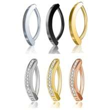 14g Stainless Steel Women's Navel Ring With Sparkling Cubic Zirconia, Curved Belly Button Rings Body Piercing Jewelry