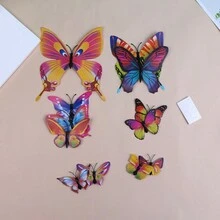 12pcs 3d Realistic Butterfly Wall Stickers For Living Room, Bedroom, Nursery And Creative Fridge Decoration - Multicolor - View 7