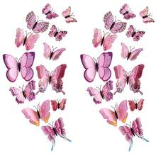 12pcs 3d Realistic Butterfly Wall Stickers For Living Room, Bedroom, Nursery And Creative Fridge Decoration - Multicolor - View 2