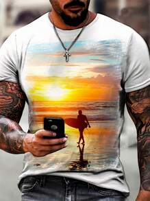 Camisa Camiseta Surf Surfista Praia Ondas Prancha Sol 4 - Branco - Visão 1
