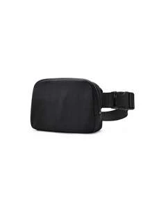 Floless 男女通用迷你拉链腰包，小巧时尚斜挎包，防水斜挎包，带可调节肩带，跑步、徒步、旅行健身腰包，适合青少年女孩、女士和男士的礼物 - 黑色 - 查看 7