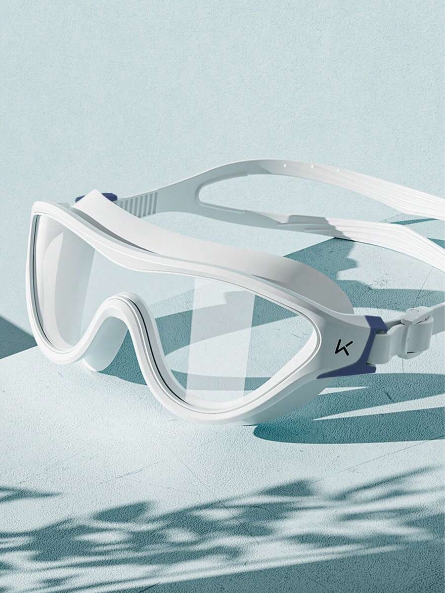 1 Miếng Lớn Tròn Khung trang trí màu trơn Ống kính Không thấm nước Chống sương mù Kính bơi - trắng ngà - Xem 1