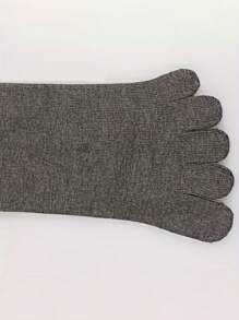 5對男裝純色休閒商務五趾襪 - 深灰色 - 查看 5