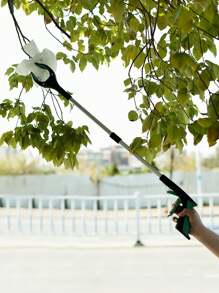 1pc Foldable Garbage Clip Picker, Home Sanitation Clamp, Sanitation Worker Trash Pick Up Tool - Green - View 1