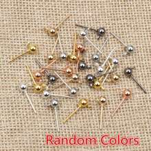 40pcs 3/4/5mm Diameter Ball Stud Earrings Basic Pins With Connector Loop For DIY Jewelry Making Accessories Supplies