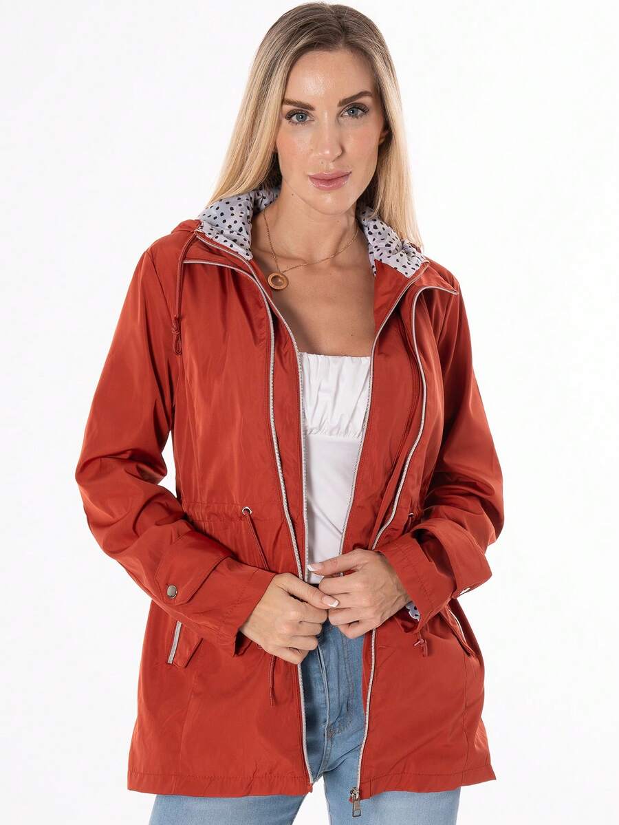 SUPER FASHION REPELLENT AND LINED TRENCH COAT - Burnt Orange - View 1