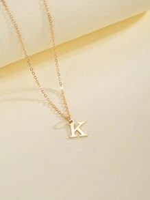1pc Simplicity And Fashion Women's Alloy 26 English Initial Pendant Necklace - Yellow Gold - View 14