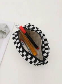 1pc Small Pouch Small Makeup Bag Storage Bag Purse Organizer Toiletry Bag, Woven Material, Miniaturized Hand-Held Makeup Bag, Large Capacity, Portable, New Checkerboard Pattern, Color Block Style, Multiple Colors For You To Choose From Makeup Travel Toiletry Organizer Essentials Gifts Storage Zipper Accessories Nail Bags, Makeup Bag, Vanity, Make Up Bag, Toiletry Bag,Christmas Gifts,Pouch,Travel,Gifts For Women,Women's Necessaire,Travel Essential,Pouch,Clutch / Small Handbag,Necessaire,Makeup Organizer,Makeup Organize,Pouch,Brush Holder,Mini Pouch,Large Capacity Pouch