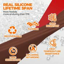 1 Pack Door Draft Stopper, Under Door Sweep For Exterior & Interior Doors, Weather Stripping Door Seal, Garage Window Blocker Noise Cold Air Insulation, Draft Guard - Brown - View 4