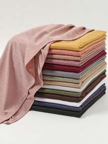 1pc Ladies' Knitted Stripe Pattern Scarf, Fashionable All-Match New Sunscreen Breathable Headband For Any Season Elegant - Multicolor - View 1