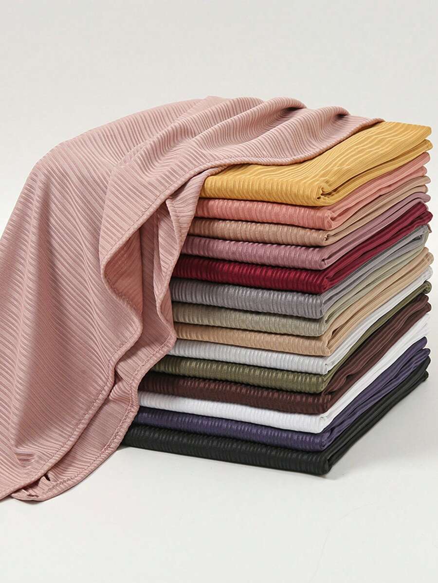 1pc Ladies' Knitted Stripe Pattern Scarf, Fashionable All-Match New Sunscreen Breathable Headband For Any Season Elegant - Multicolor - View 1