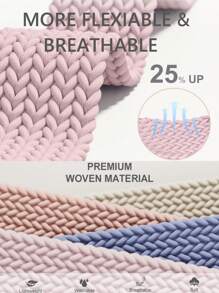 2 Packs Braided Stretchy Nylon Band Compatible With Apple Watch Band 49mm 46mm 45mm 44mm 42mm 41mm 40mm 38mm For Men Women, Adjustable With Solo Loop Hook Strap Compatible With IWatch Ultra 3 2 1 Series SE 11/10/9/8/7/6/5/4/3/2/1 - Starlight White and Pink - View 3