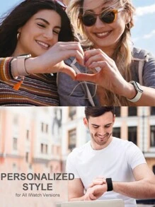 2 Packs Braided Stretchy Nylon Band Compatible With Apple Watch Band 49mm 46mm 45mm 44mm 42mm 41mm 40mm 38mm For Men Women, Adjustable With Solo Loop Hook Strap Compatible With IWatch Ultra 3 2 1 Series SE 11/10/9/8/7/6/5/4/3/2/1 - Starlight White and Pink - View 10