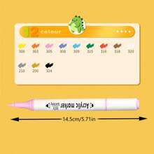 丙烯酸顏料筆記,12/24/36種顏色的丙烯酸顏料筆記,雙頭丙烯酸顏料標記套裝,適用於崖壁繪畫,木材,帆布,石頭,塑料,馬克杯,diy手工藝品 - 8809 - 查看 8