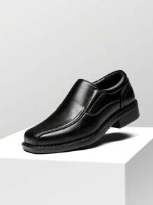 Boy's Dress Shoes Slip-On Loafer Wedding Shoes Versatile Lightweight Casual Flat Shoes For Children, Suitable For Everyday Wear In All Seasons - màu đen - Xem 5