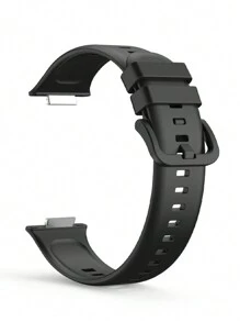 1 pieza Correa de reloj de silicona unisex, compatible con Huawei Watch FIT 2/3/4/4 Pro, correa de reloj inteligente, hebilla de metal, banda de reemplazo para actividad física, accesorio para FIT 2/3/4/4 Pro, correa premium, adecuada para uso formal y de oficina, correa de reemplazo elegante y neutral, regalo de empresa/Navidad/aniversario. - Negro - Ver 4