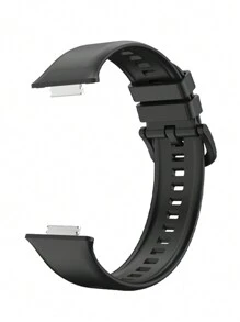 1 pieza Correa de reloj de silicona unisex, compatible con Huawei Watch FIT 2/3/4/4 Pro, correa de reloj inteligente, hebilla de metal, banda de reemplazo para actividad física, accesorio para FIT 2/3/4/4 Pro, correa premium, adecuada para uso formal y de oficina, correa de reemplazo elegante y neutral, regalo de empresa/Navidad/aniversario. - Negro - Ver 3