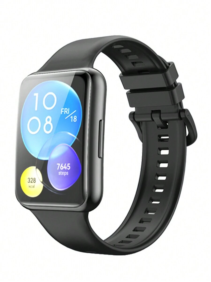 1 pieza Correa de reloj de silicona unisex, compatible con Huawei Watch FIT 2/3/4/4 Pro, correa de reloj inteligente, hebilla de metal, banda de reemplazo para actividad física, accesorio para FIT 2/3/4/4 Pro, correa premium, adecuada para uso formal y de oficina, correa de reemplazo elegante y neutral, regalo de empresa/Navidad/aniversario.