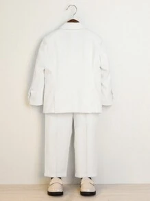 4pcs Young Boy Gentleman Suit Set: Jacket, Vest, Pants, Bow Tie, Formal Outfit Suitable For Festivals, Ceremonies, Daily Occasions