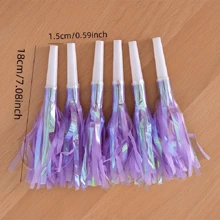 6pcs Birthday Party Festival Blowout Dragon Tassel Whistles