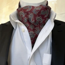 1條男士藍色和酒紅色印花圖案的英式領帶，適用於襯衫和正式場合工作 - 彩色 - 查看 20